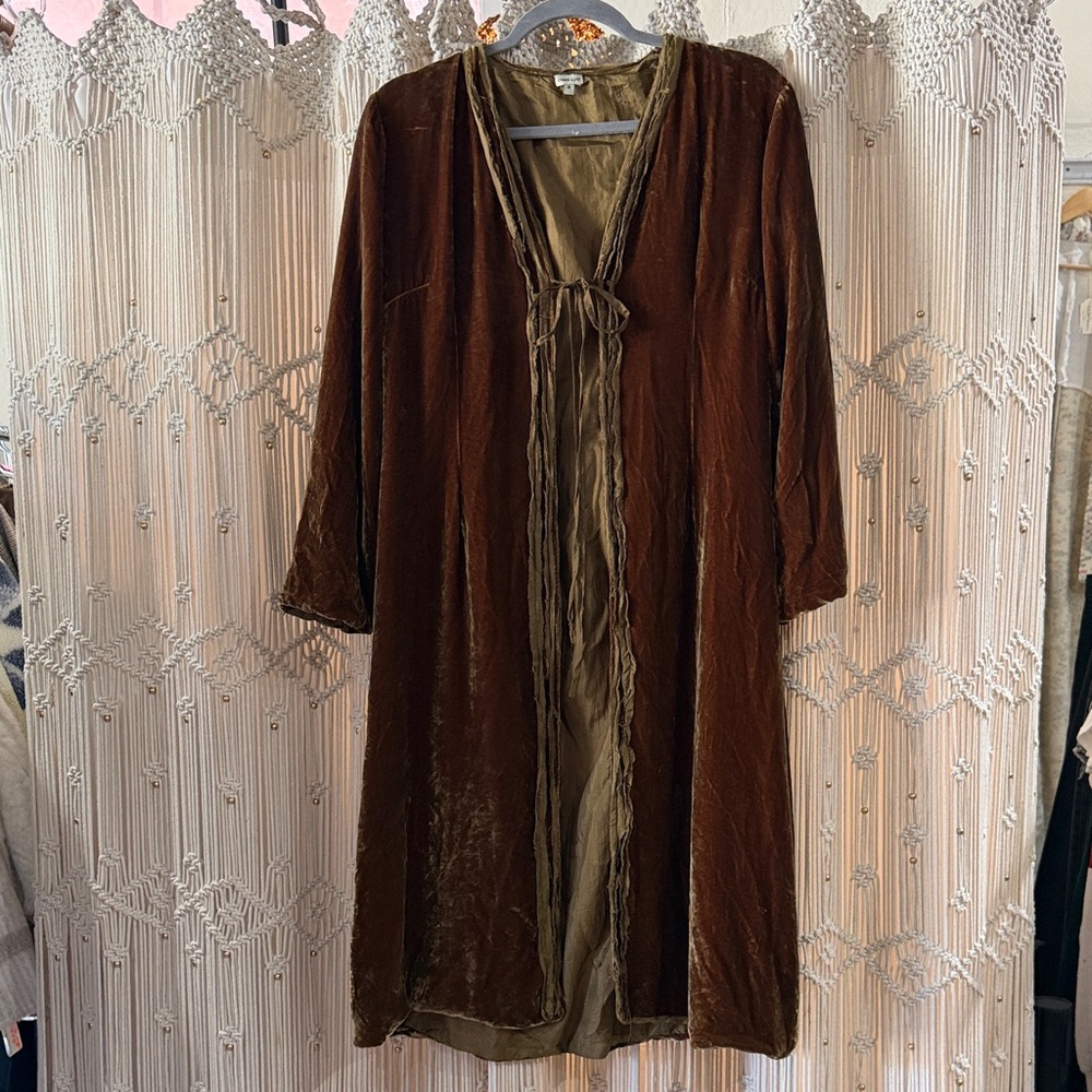 Chan Luu Olive Green Velvet Coat
